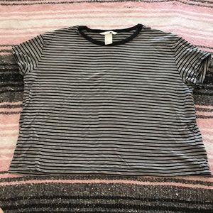 H&M Basic Stripped Cropped Tee